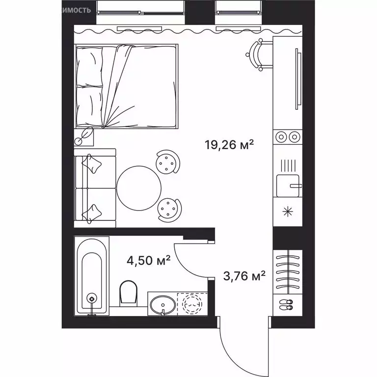 Квартира-студия: Киржач, улица Свердлова, 10А (27.5 м) - Фото 1