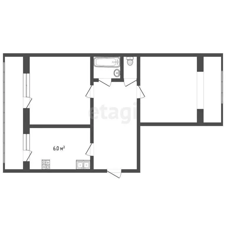 2-комнатная квартира: Кисловодск, улица Островского, 25 (55.2 м) - Фото 0