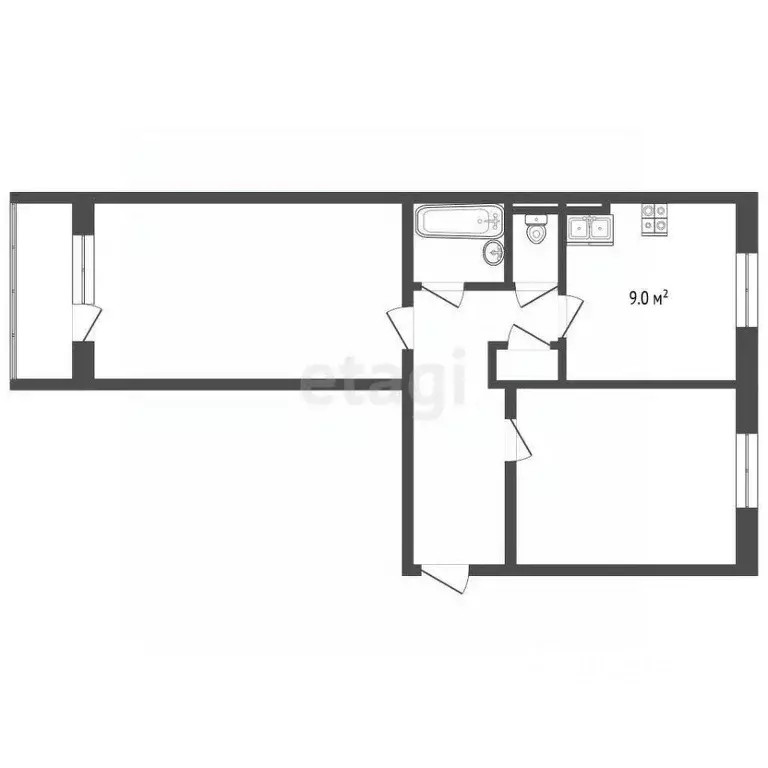 2-к кв. Ямало-Ненецкий АО, Муравленко ул. Ленина, 56 (52.2 м) - Фото 1