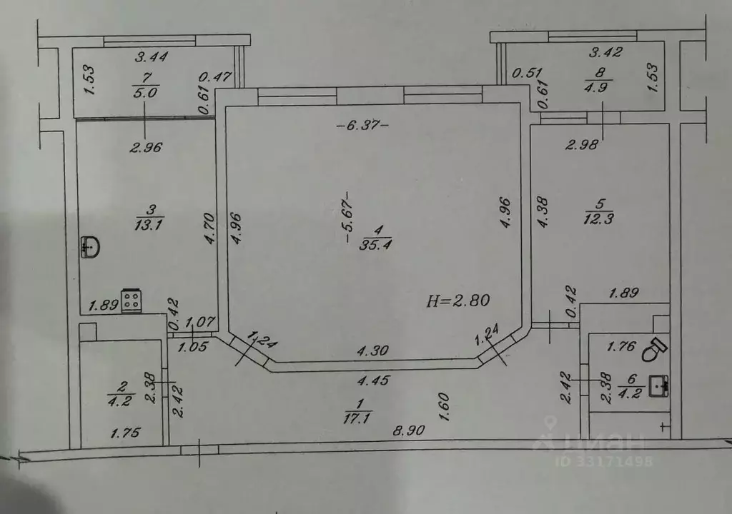 2-к кв. Краснодарский край, Анапа Парковая ул., 61к1 (86.3 м) - Фото 1