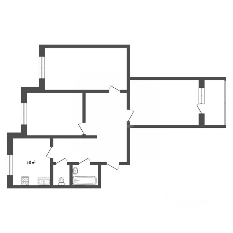 3-к кв. Ямало-Ненецкий АО, Новый Уренгой Советский мкр, 2/4 (65.4 м) - Фото 1