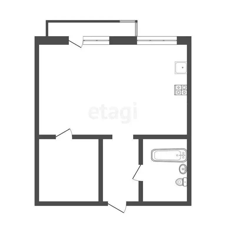 1-комнатная квартира: посёлок Красный Бор, 5 (36 м) - Фото 0