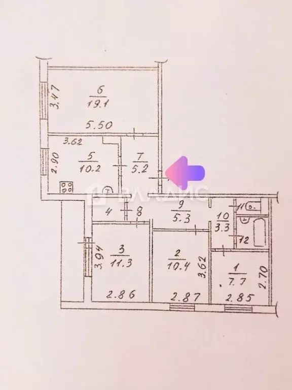 4-к кв. Вологодская область, Вологда ул. Гагарина, 54А (82.0 м) - Фото 1