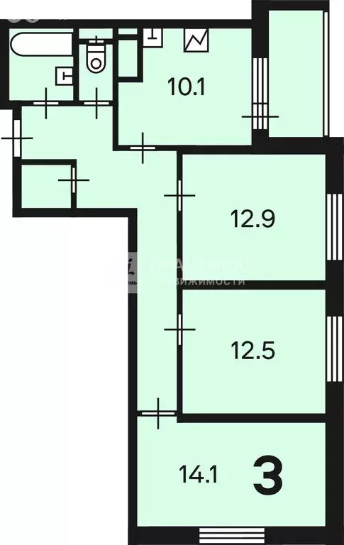 3-комнатная квартира: Москва, Сходненская улица, 12к1 (70 м) - Фото 0