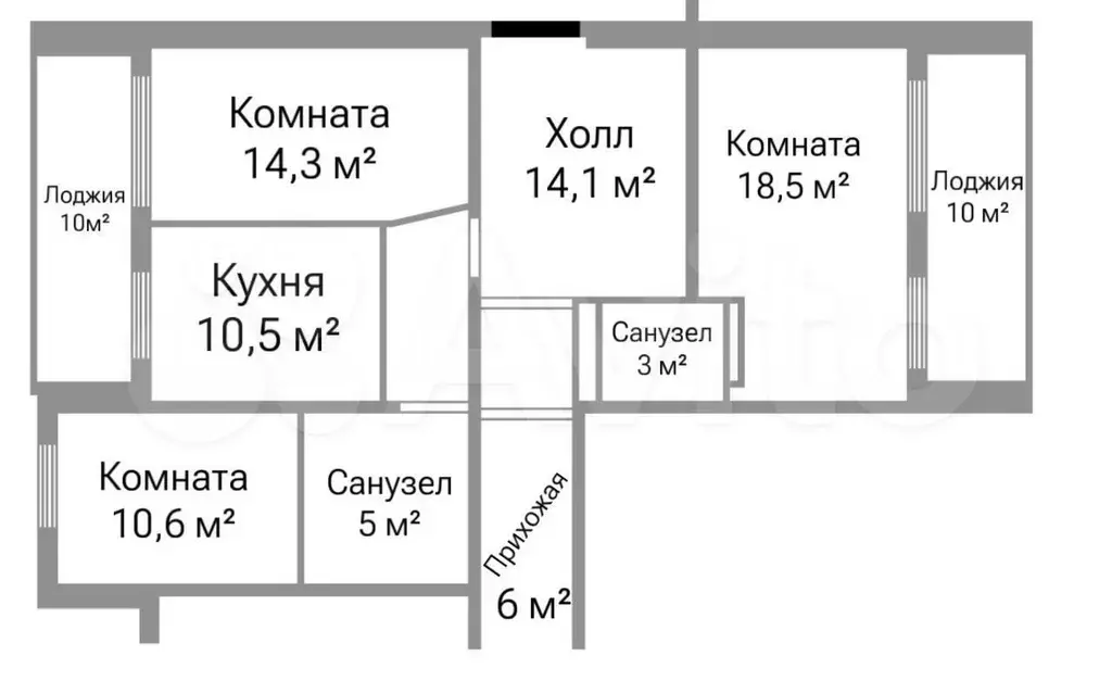 4-к. квартира, 102,6 м, 14/16 эт. - Фото 0