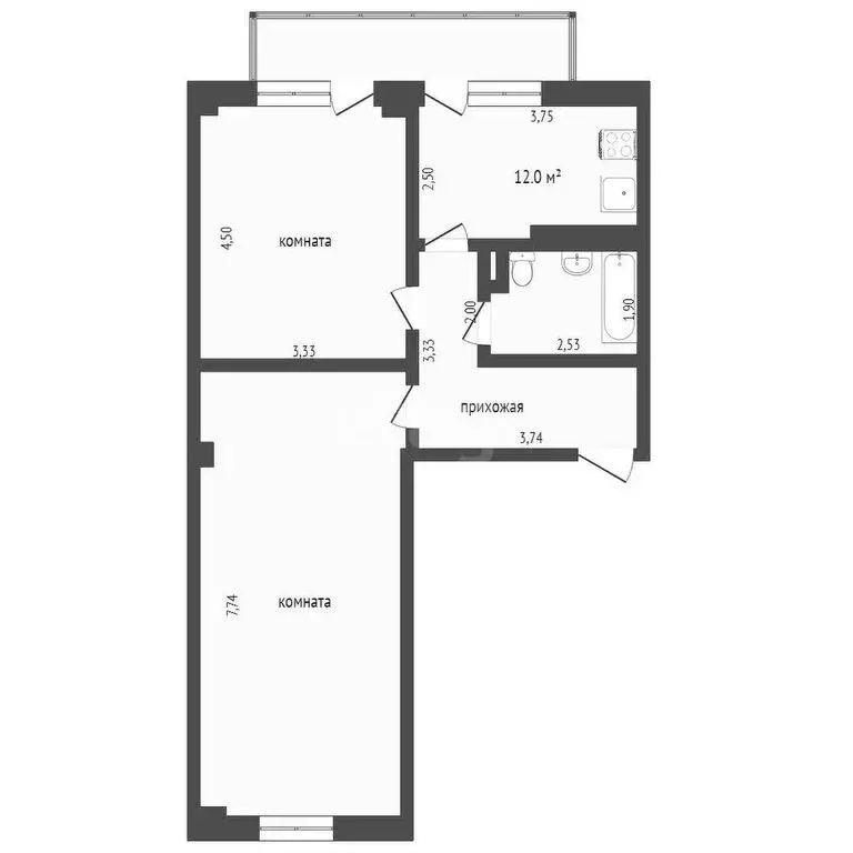 2-комнатная квартира: Севастополь, проспект Победы, 21А/4 (61 м) - Фото 1