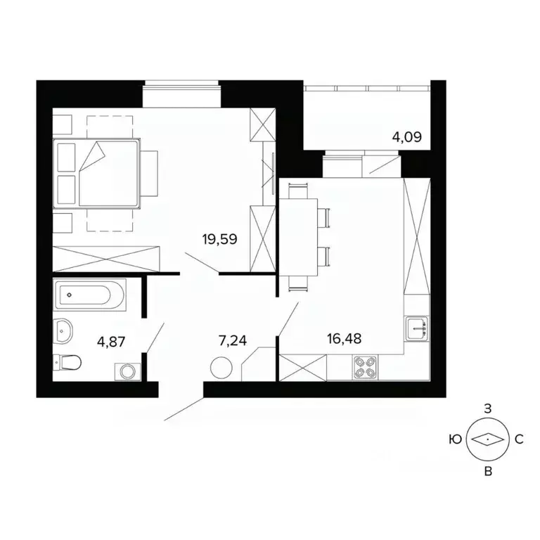 2-к кв. Свердловская область, Березовский ул. Победы, 5А (48.3 м) - Фото 0