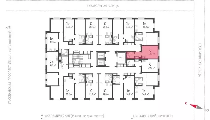 Квартира-студия: Санкт-Петербург, Пахомовская улица, 12к1 (20 м) - Фото 1