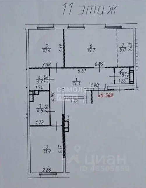 3-к кв. Москва Сосенское поселение, просп. Куприна, 30к2 (67.0 м) - Фото 2