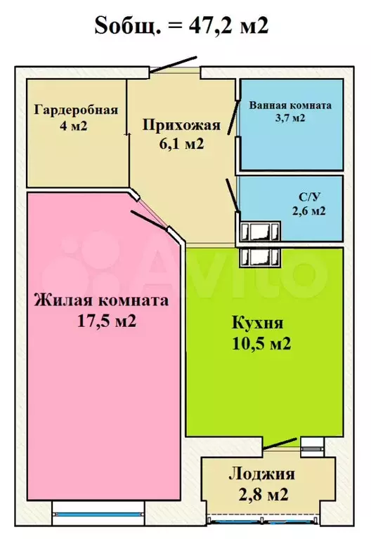 1-к. квартира, 47,2 м, 7/25 эт. - Фото 0