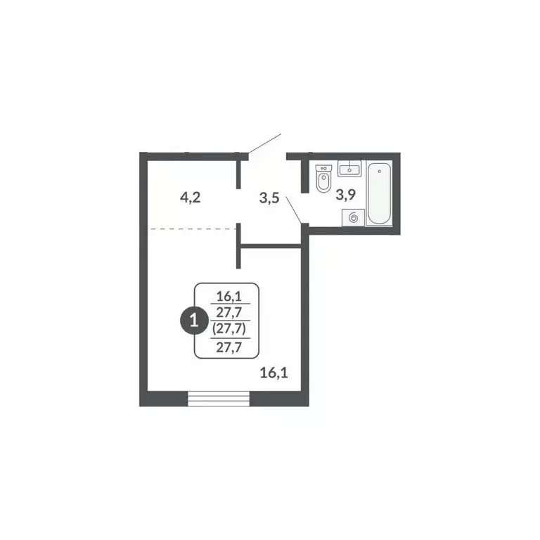 Студия Кировская область, Киров Московская ул., 209 (27.7 м) - Фото 1