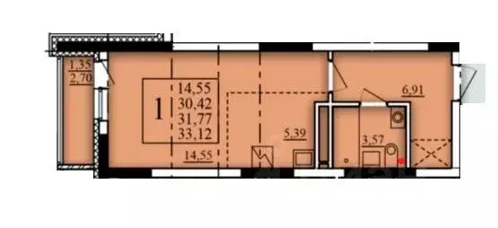 Студия Башкортостан, Уфа Затон-Восточный жилрайон, Паруса жилой ... - Фото 1