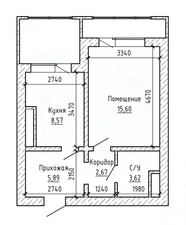 1-к кв. Кабардино-Балкария, Нальчик Московская ул. (40.8 м) - Фото 2