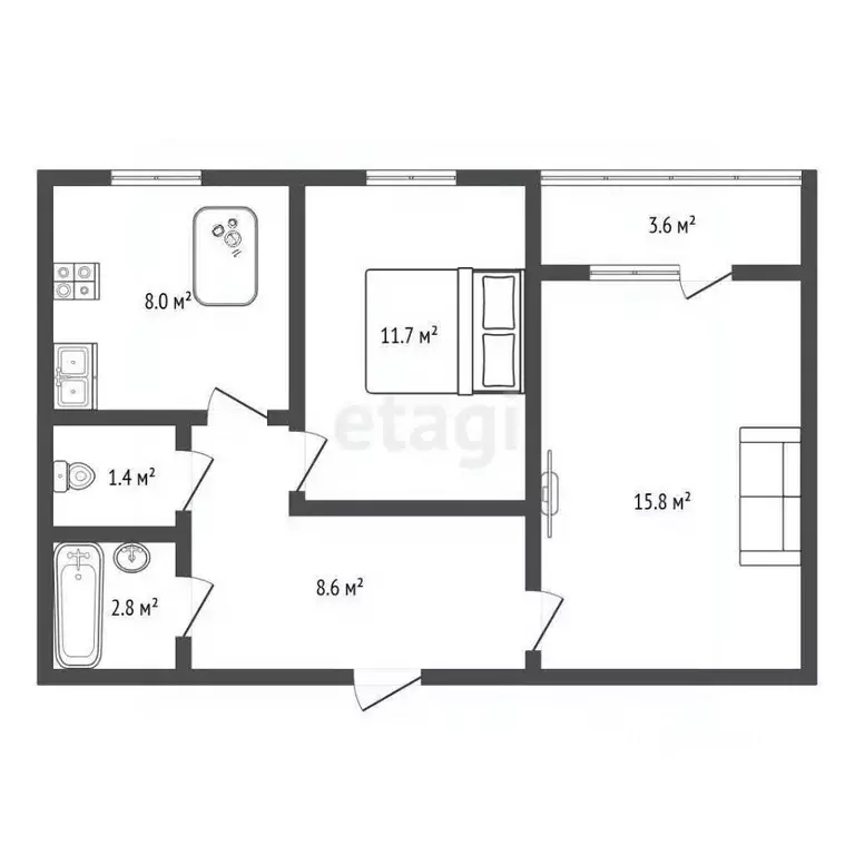 2-к кв. Оренбургская область, Оренбург Салмышская ул., 24 (48.3 м) - Фото 2