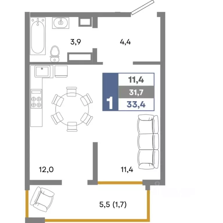 Студия Крым, Симферопольский район, Мирновское с/пос, с. Белоглинка ... - Фото 1
