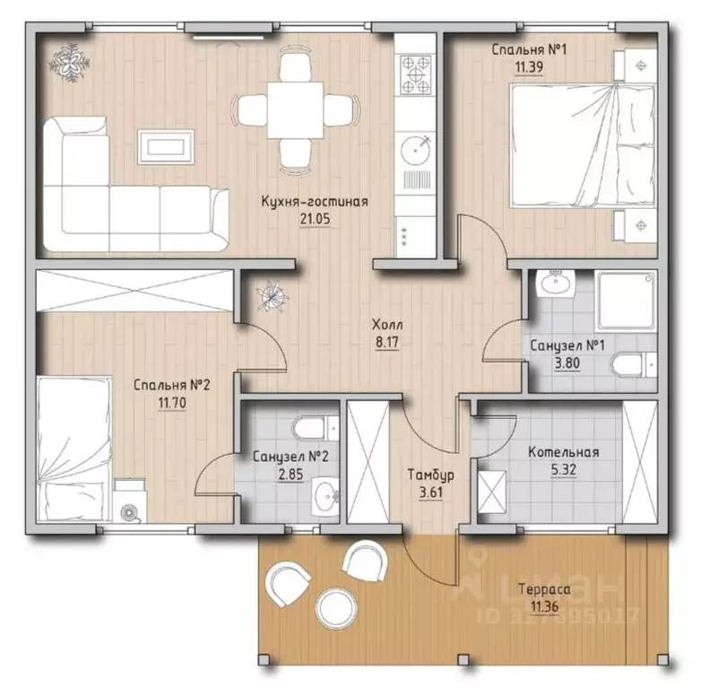 Дом в Татарстан, Лаишевский район, Рождественское с/пос, с. Сингели  ... - Фото 2