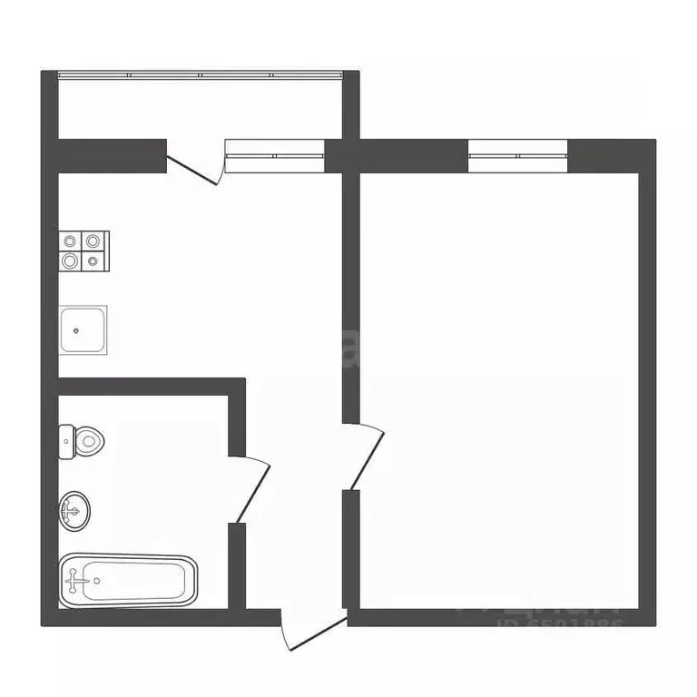 1-к кв. Тульская область, Узловая Дубовская ул., 6 (28.7 м) - Фото 1