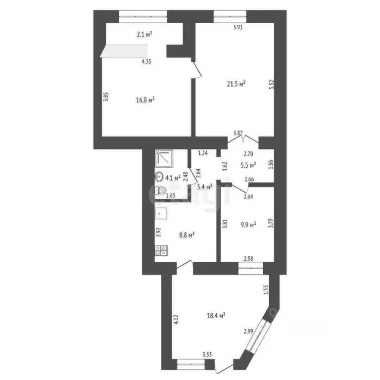 3-к кв. Крым, Саки пер. Новый (88.4 м) - Фото 2