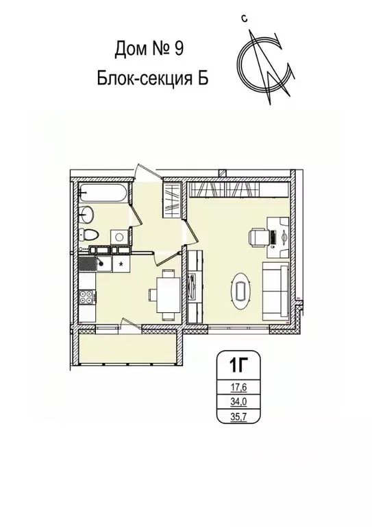 1-к кв. Кемеровская область, Кемерово 55-й мкр, 9 (35.7 м) - Фото 0