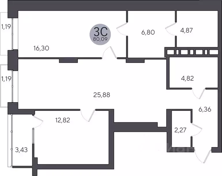 2-к кв. Новосибирская область, Новосибирск Лесоперевалка мкр, Ясный ... - Фото 1