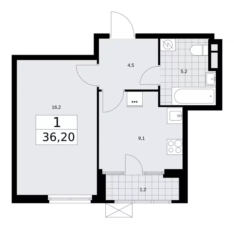 1-комнатная квартира: Москва, улица Зорге, 25с2 (36.2 м) - Фото 0