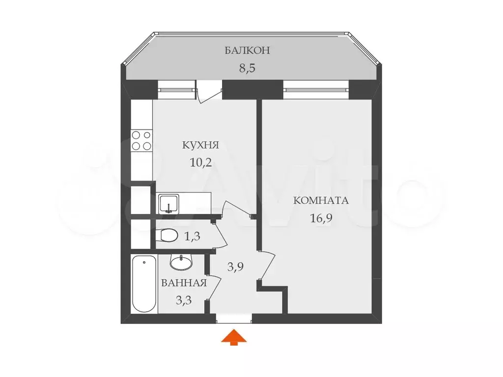 1-к. квартира, 35,6 м, 15/18 эт. - Фото 0