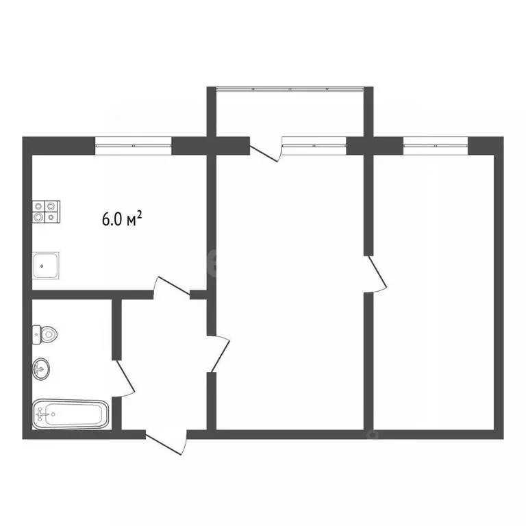 2-к кв. Ярославская область, Рыбинск просп. Серова, 11 (46.0 м) - Фото 1