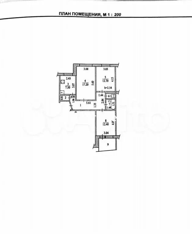 3-к. квартира, 64,9 м, 6/9 эт. - Фото 1