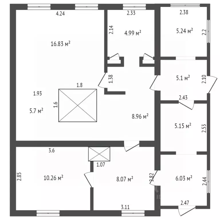 Дом в Калужская область, с. Хвастовичи ул. Совхозная, 31 (82 м) - Фото 2