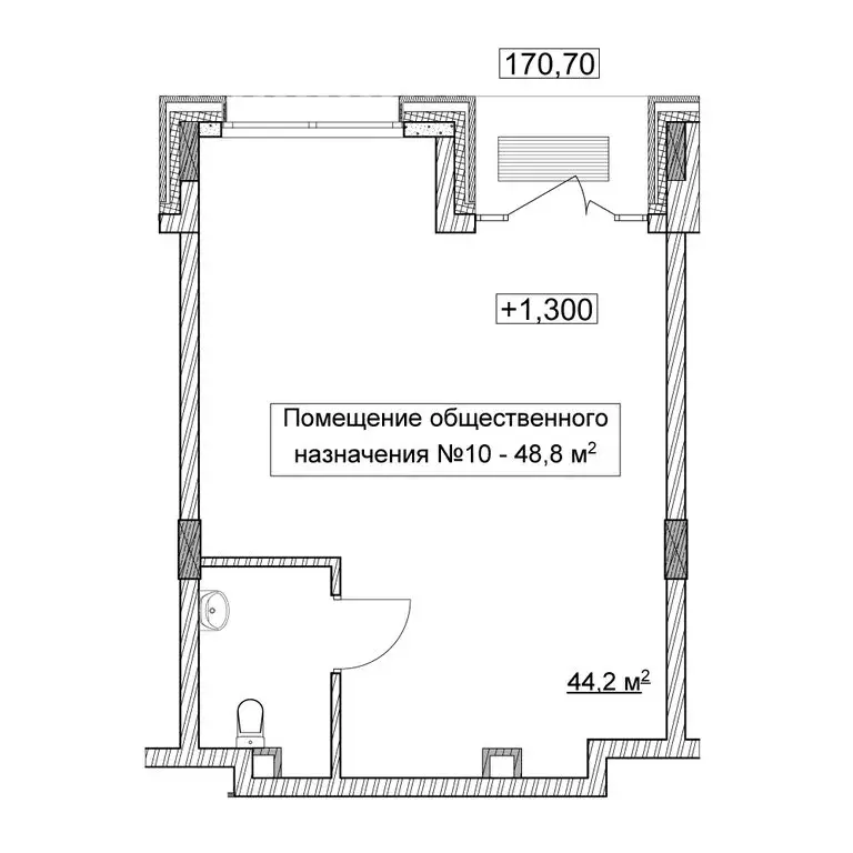 Офис (48.8 м) - Фото 1