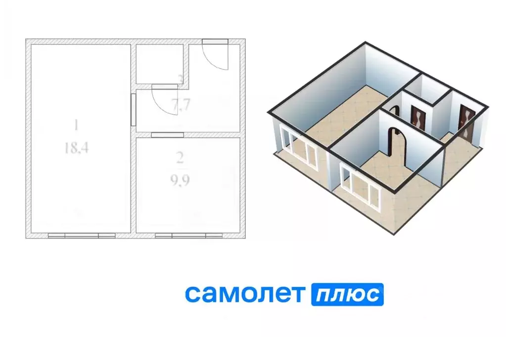 2-к кв. Кемеровская область, Кемерово ул. Дзержинского, 16А (36.0 м) - Фото 0