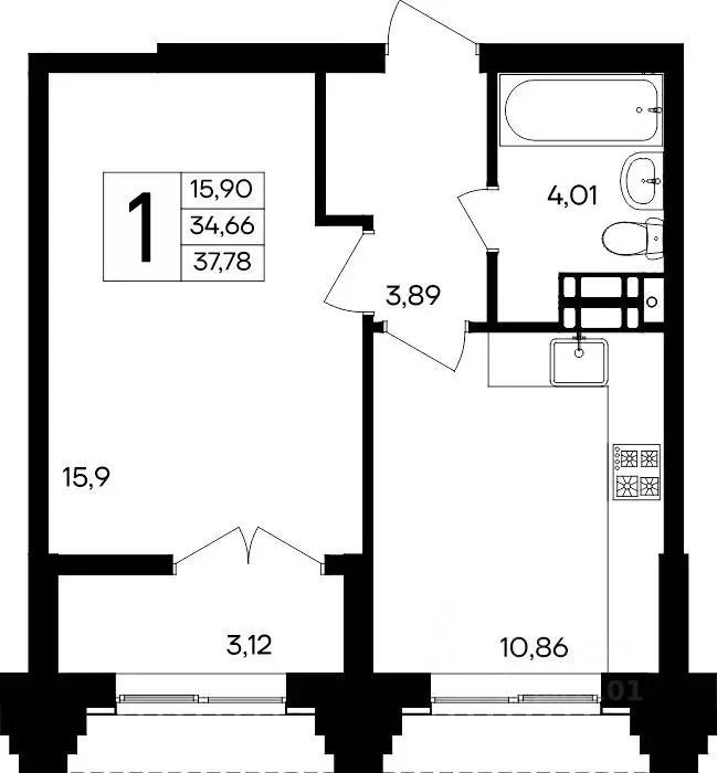 1-к кв. Севастополь Балаклавский муниципальный округ, Семисчастье ... - Фото 1