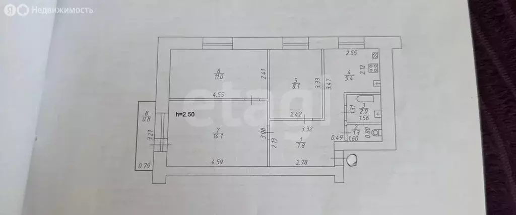 3-комнатная квартира: Казань, Ленинградская улица, 32А (50 м) - Фото 1