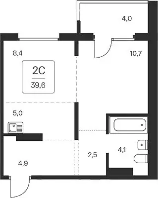 2-комнатная квартира: Новосибирск, квартал на Игарской (35.6 м) - Фото 1