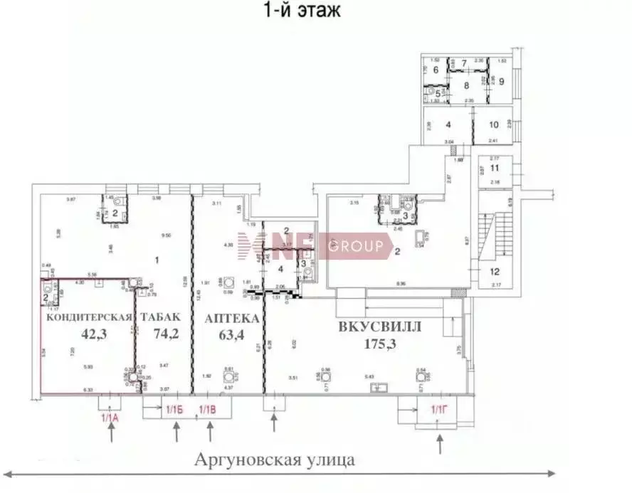 Торговая площадь в Москва Аргуновская ул., 4 (175 м) - Фото 1