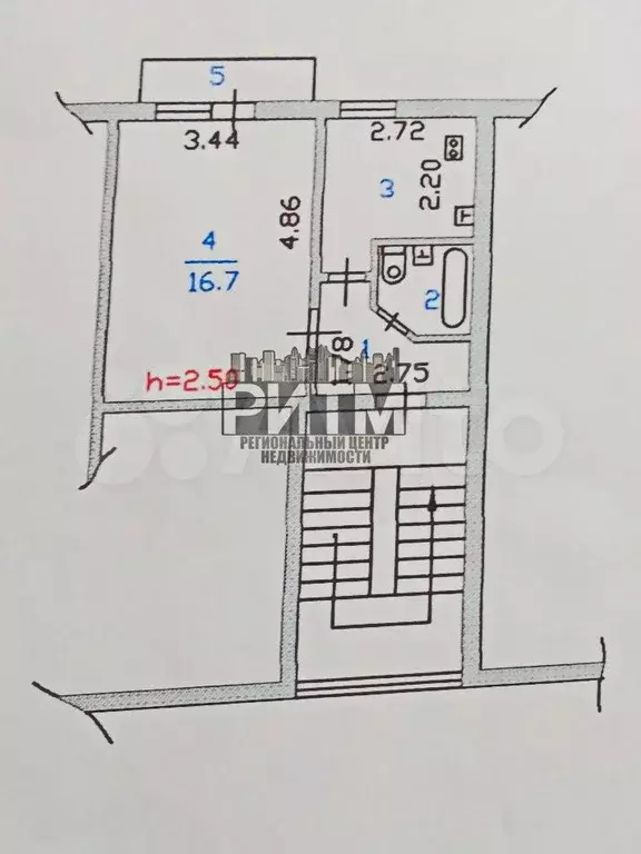 1-к. квартира, 30 м, 2/5 эт. - Фото 0