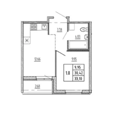 Продаётся 1-к квартира, 33.1 м - Фото 1