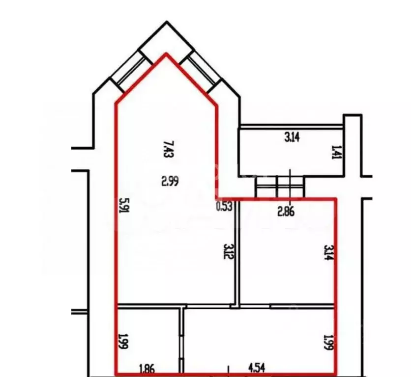 1-к кв. Брянская область, Брянск ул. Крахмалева, 57/1 (43.3 м) - Фото 1
