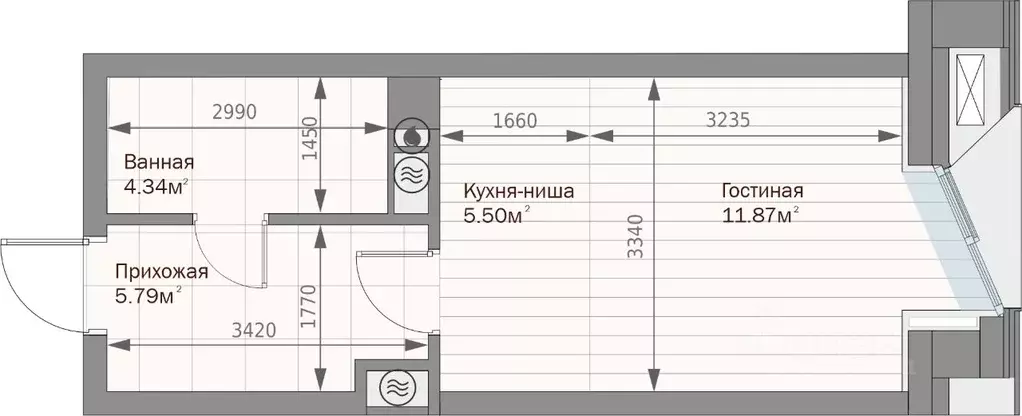 Студия Татарстан, Казань ул. Качалова (27.5 м) - Фото 0