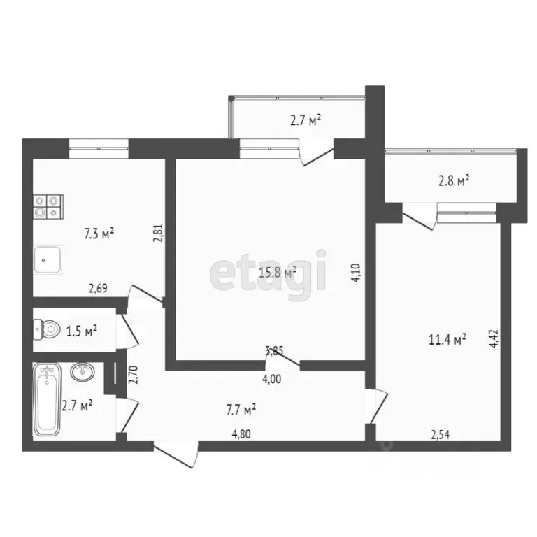 2-к кв. Крым, Саки ул. Набережная (50.6 м) - Фото 2