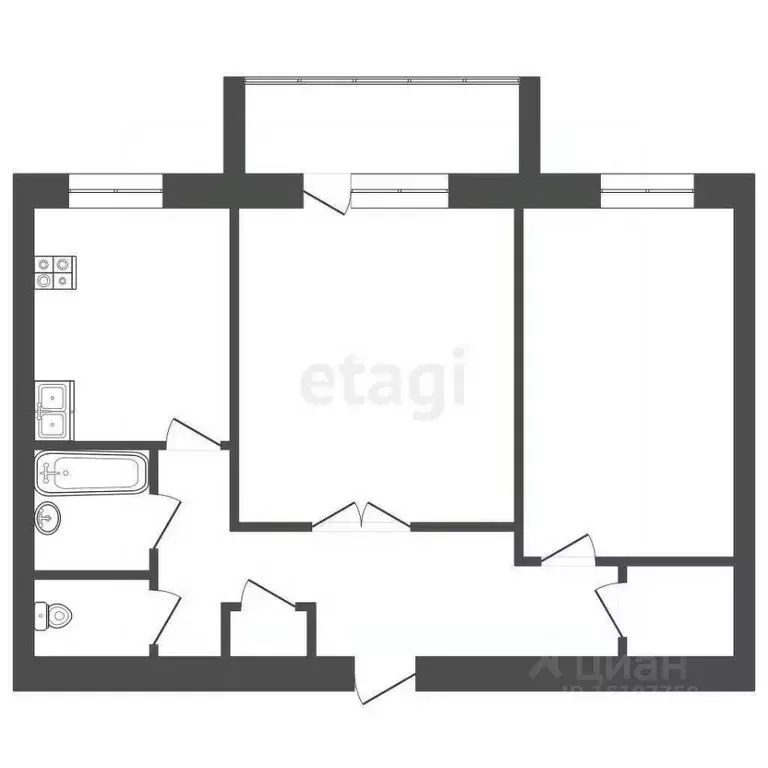 2-к кв. Саха (Якутия), Якутск ул. Чернышевского, 14/2 (54.6 м) - Фото 2