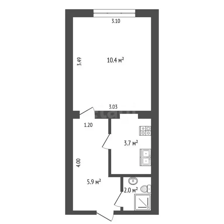1-комнатная квартира: Ялта, улица Кирова, 57Б (22 м) - Фото 0
