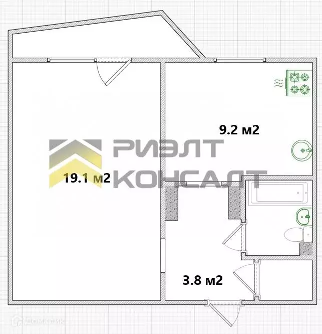 Продаётся 1-к квартира, 37 м - Фото 1