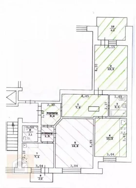 3-к кв. Крым, Симферополь ул. Павленко, 44 (73.2 м) - Фото 2