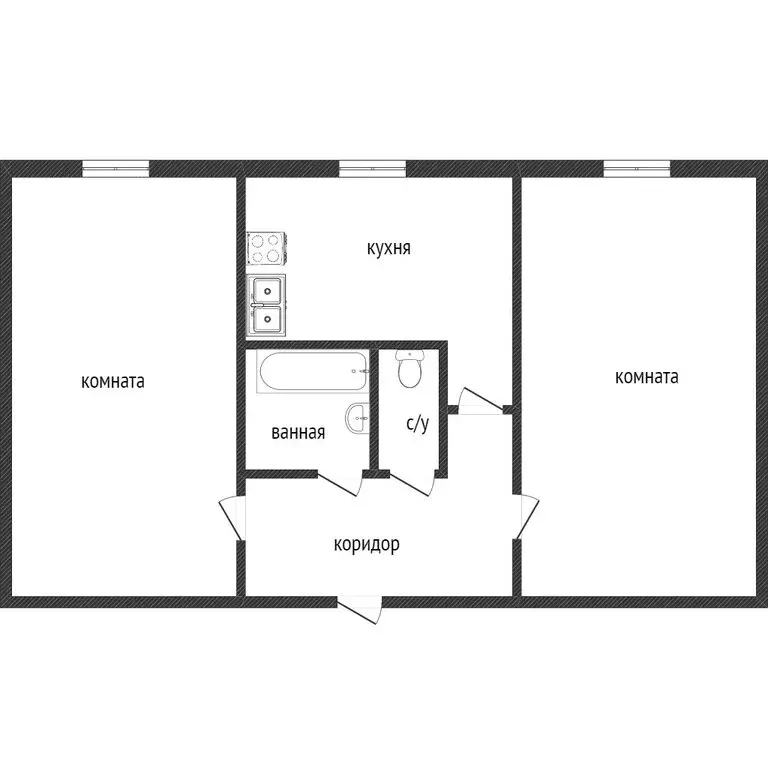 2-комнатная квартира: Нижний Тагил, улица Ермака, 61 (44 м) - Фото 1