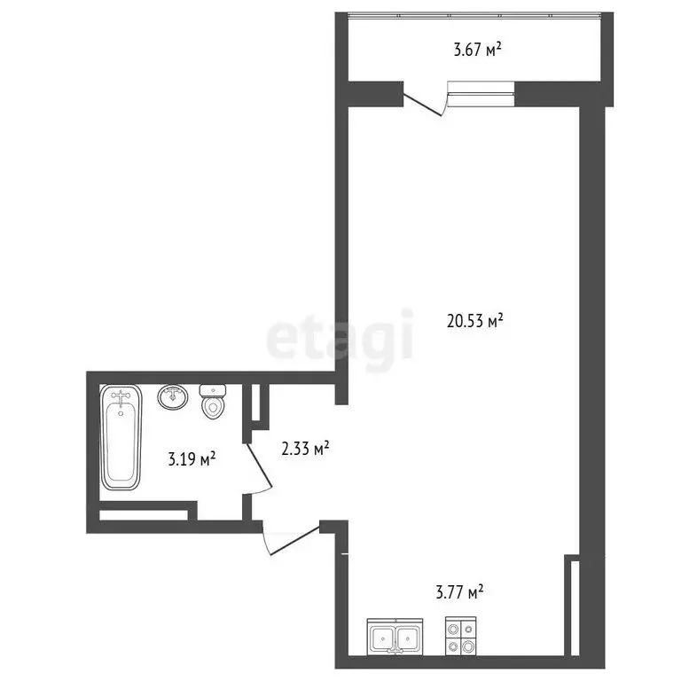 Квартира-студия: Судак, улица Айвазовского, 8 (32 м) - Фото 1