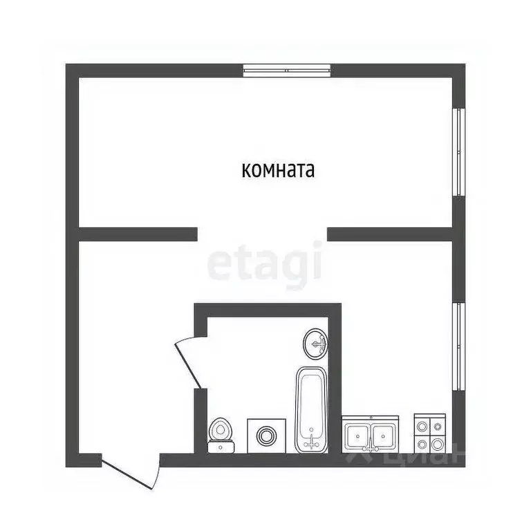 1-к кв. Оренбургская область, Оренбург Советская ул., 29 (29.4 м) - Фото 1