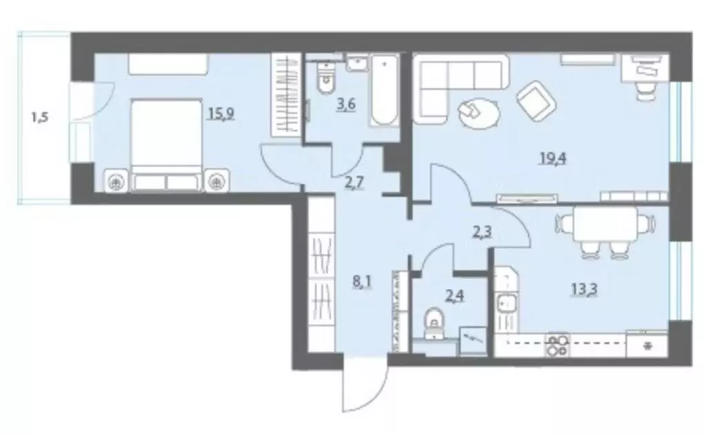 2-комнатная квартира: Воронеж, улица Загоровского, 7к3 (67.7 м) - Фото 0