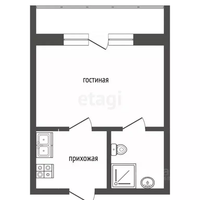 1-к кв. Крым, Ялта муниципальный округ, Ливадия пгт ул. Виноградная, ... - Фото 2