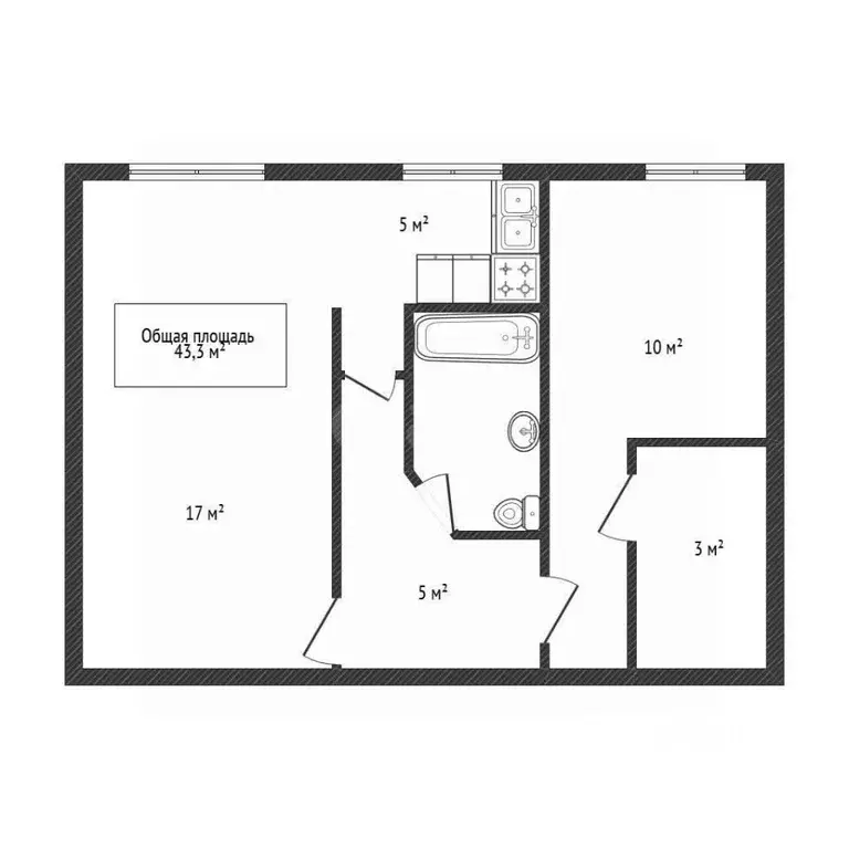 2-к кв. Брянская область, Жуковка пер. Заводской проезд, 6 (43.3 м) - Фото 1